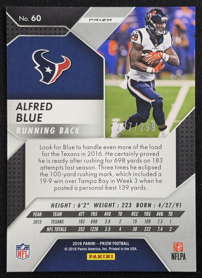 Alfred Blue 2016 Panini Prizm Orange /299 Texans