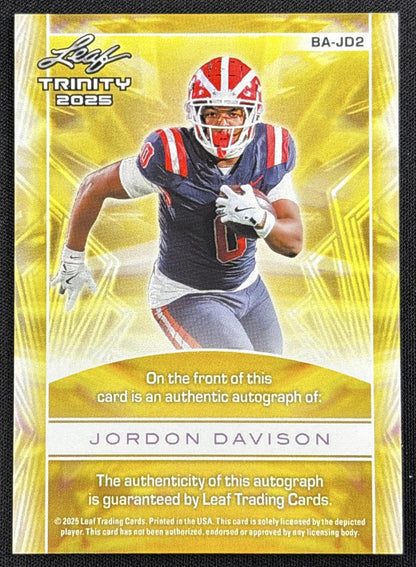 Jordon Davison 2025 Leaf Trinity Auto Black 1/1