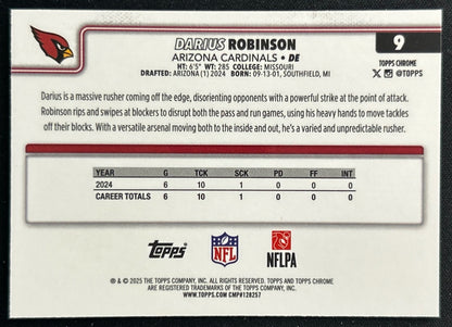 Darius Robinson 2025 Topps Chrome Cardinals Sports Trading Cards