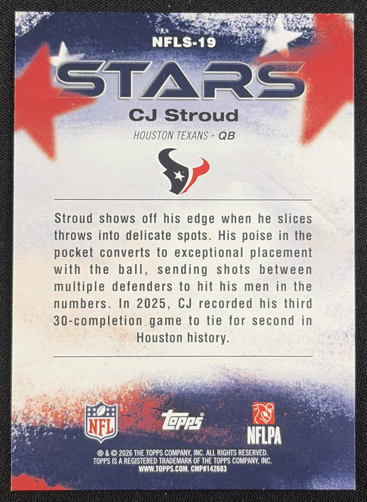 CJ Stroud 2026 Topps NFL Stars Texans