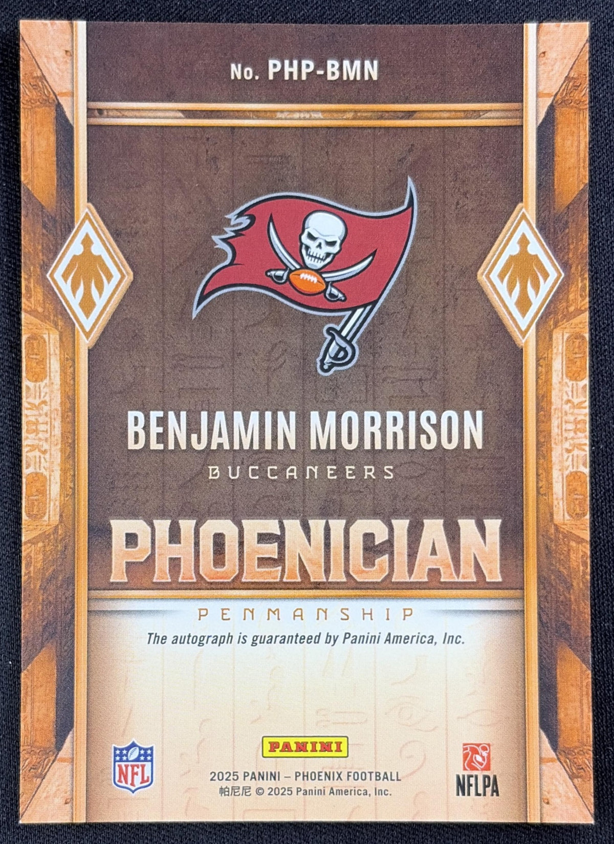 Benjamin Morrison 2025 Panini Phoenix Phoenician Penmanship Buccaneers