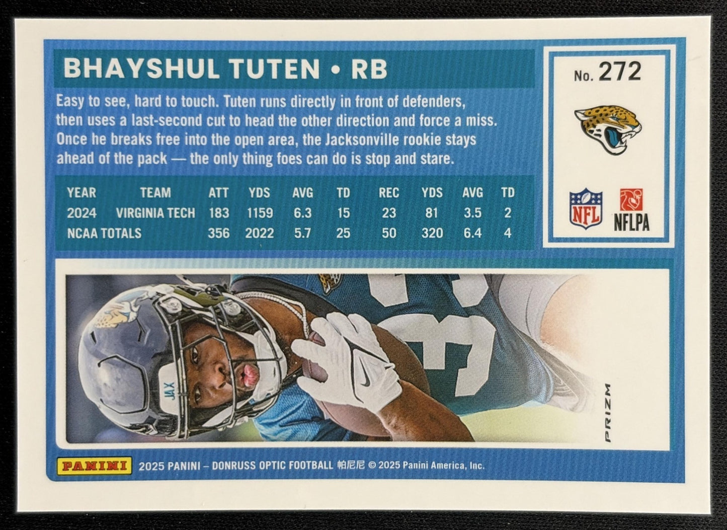 Bhayshul Tuten 2025 Panini Donruss Optic Rated Rookie Green Hyper Prizm Jaguars Sports Trading Cards