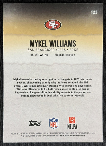 Mykel Williams 2025 Topps Signature Class Chrome Rookie 49ers