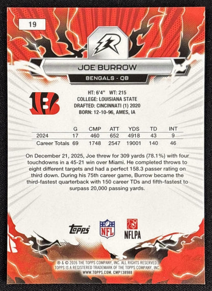 Joe Burrow 2025 Topps Resurgence Bengals