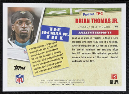 Brian Thomas Jr. 2026 Topps Profiles Jaguars back
