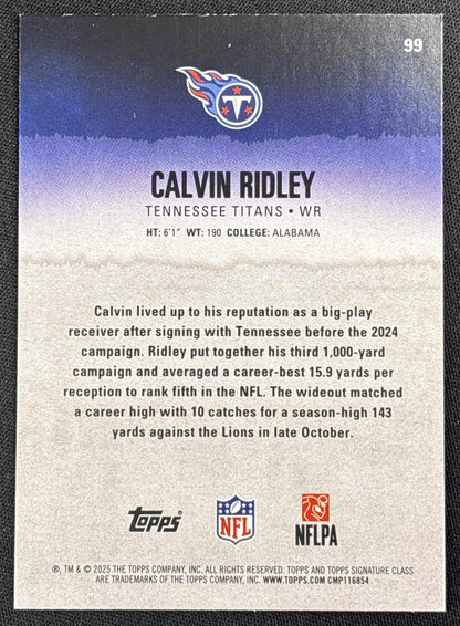 Calvin Ridley 2025 Topps Signature Class Chrome Veteran Green Refractor /150 Titans