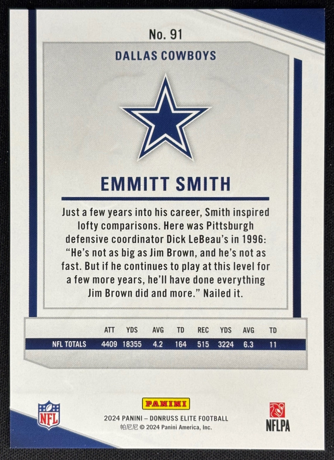 Emmitt Smith 2024 Donruss Elite Orange /399 Cowboys