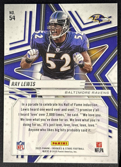 Ray Lewis 2025 Panini Rookies & Stars Purple /999 Ravens