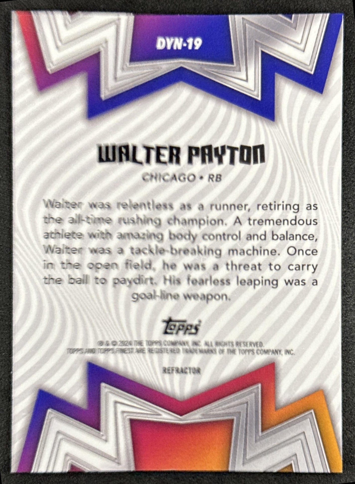 Walter Payton 2024 Topps Finest Dynamos Bears
