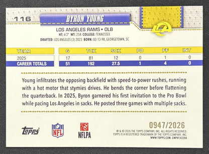 Byron Young 2026 Topps Gold /2026 Rams