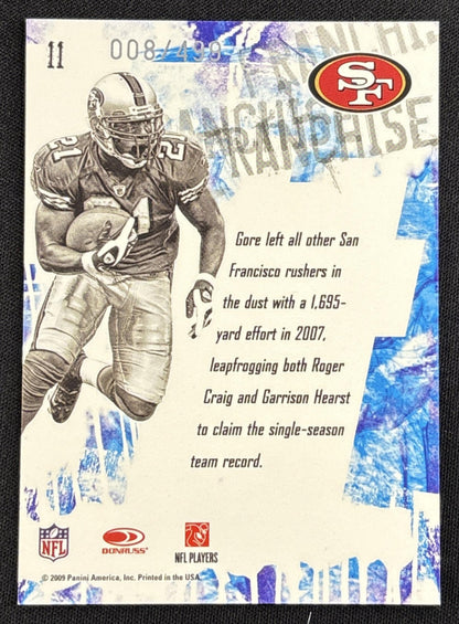 Frank Gore 2009 Panini Score Inscriptions Franchise /499 49ers Sports Trading Card