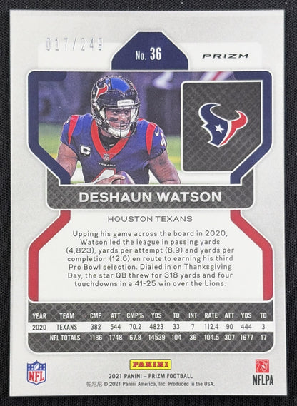 Deshaun Watson 2021 Panini Prizm Orange /249 Texans