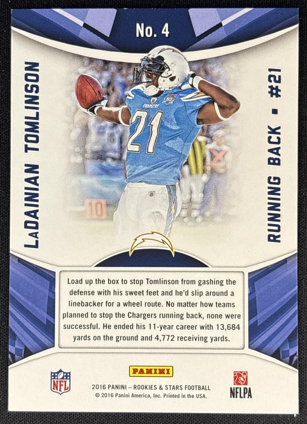 LaDainian Tomlinson 2016 Panini Rookies & Stars Standing Ovation Chargers - San Diego Chargers