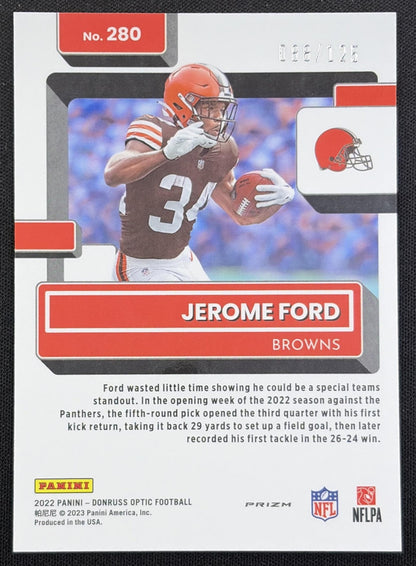 Jerome Ford 2022 Panini Donruss Optic Silver Circles /125 Browns