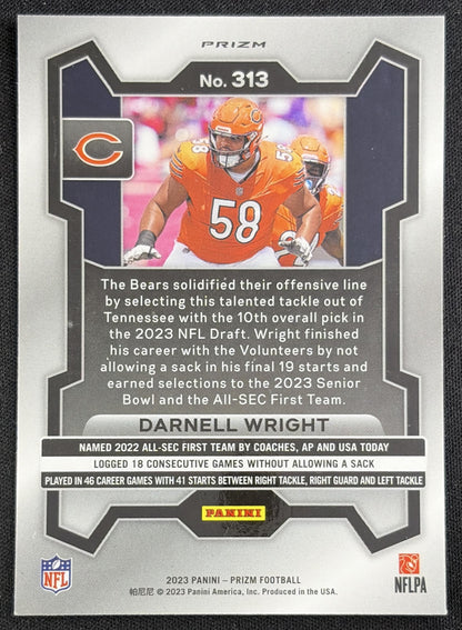 Darnell Wright 2023 Panini Prizm Silver Bears Sports Trading Card