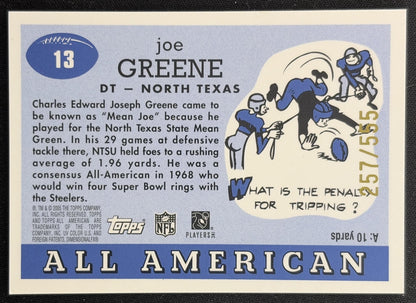 Joe Greene 2005 Topps All American Gold Chrome /555