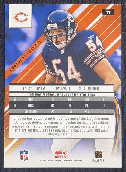 Brian Urlacher 2004 Leaf Rookies & Stars Orange /150 Bears Sports Trading Card