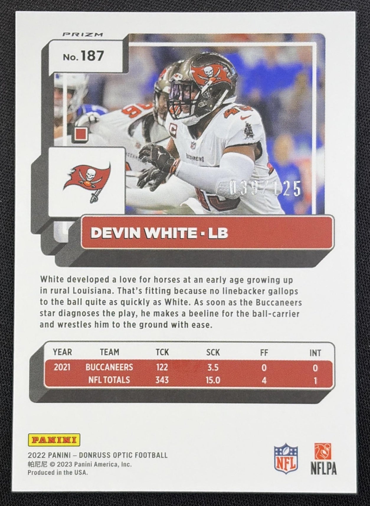 Devin White 2022 Panini Donruss Optic Silver Circles /125 Buccaneers