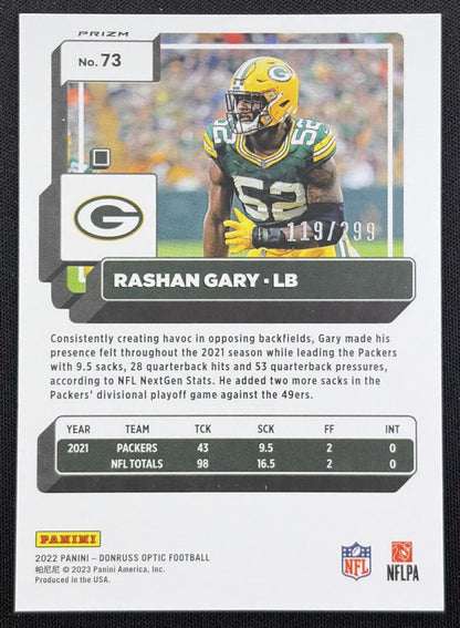 Rashan Gary 2019 Panini Donruss Optic Aqua /299 Packers