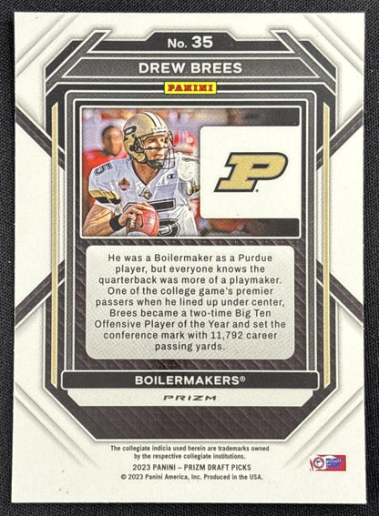 Drew Brees 2023 Panini Prizm Draft Picks Prizms Green Boilermakers