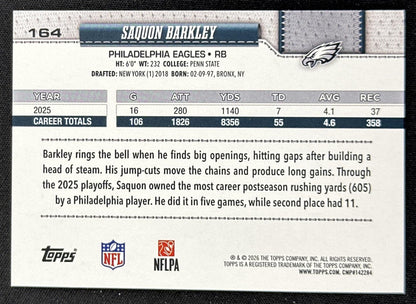 Saquon Barkley 2026 Topps Flagship Fanatics Foil Eagles