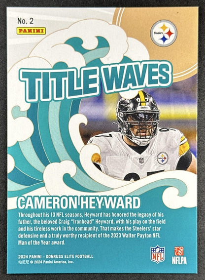 Cameron Heyward 2024 Panini Donruss Elite Title Waves Pink Steelers Sports Trading Card