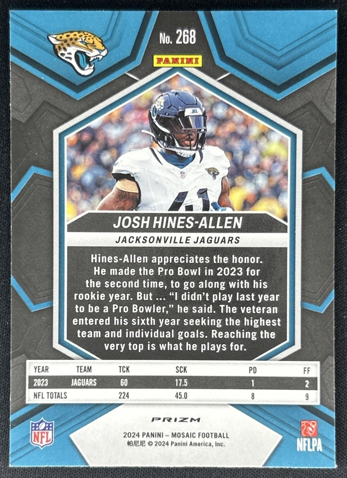 Josh Hines-Allen 2024 Panini Mosaic Red Sparkle Prizm Jaguars