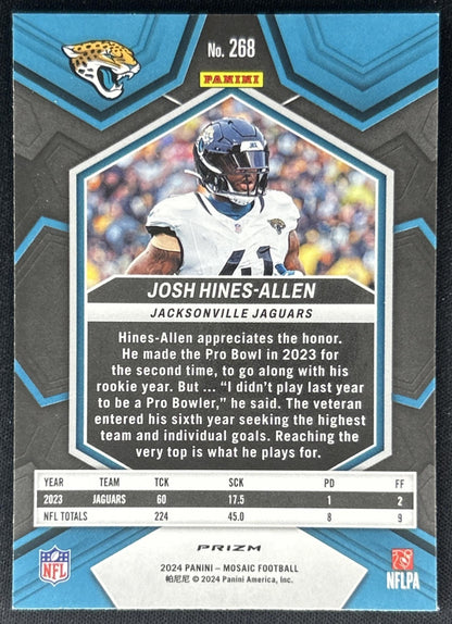 Josh Hines-Allen 2024 Panini Mosaic Red Sparkle Prizm Jaguars
