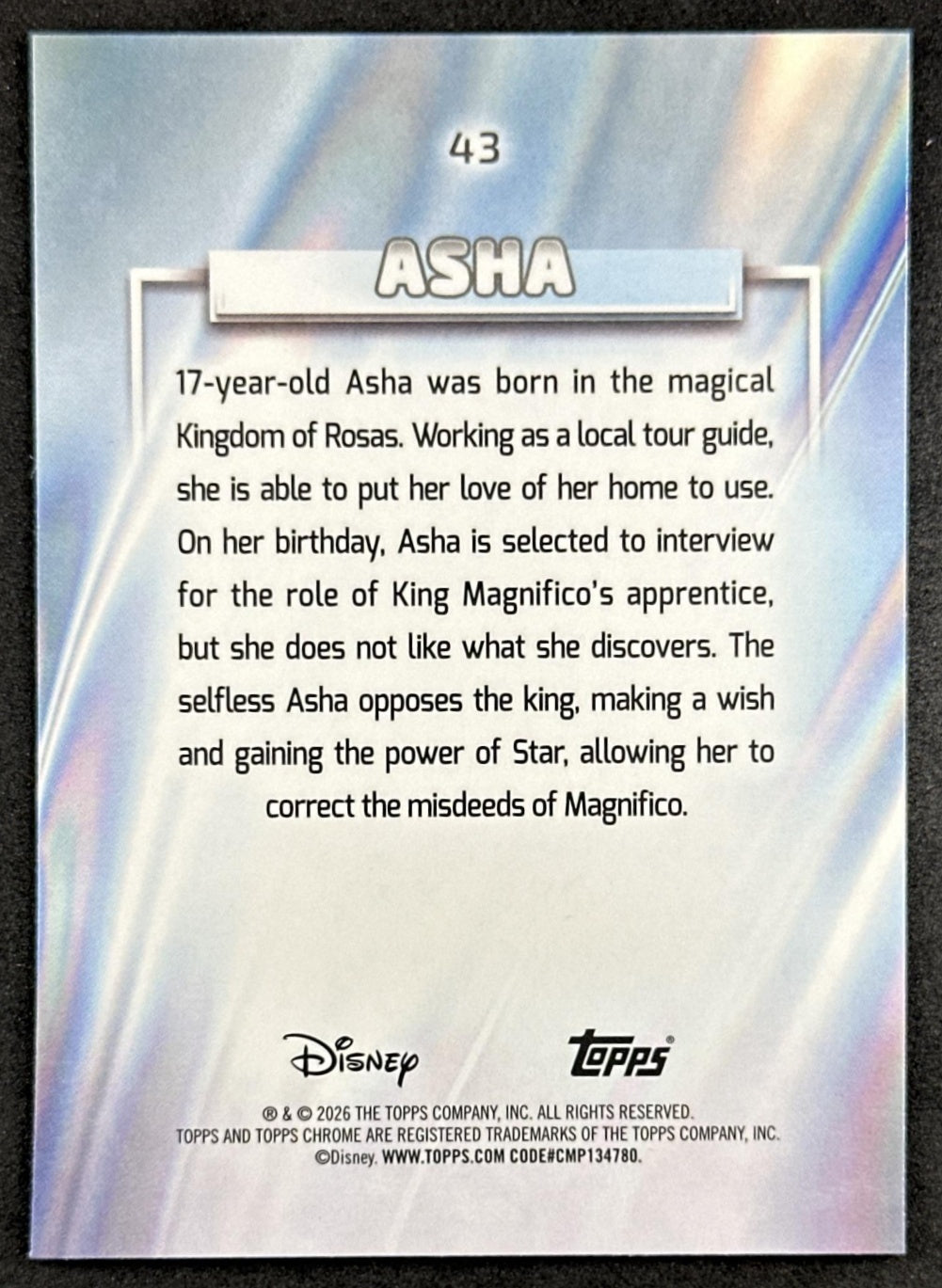 Asha 2026 Topps Chrome Disney Wish Non-Sport Trading Cards