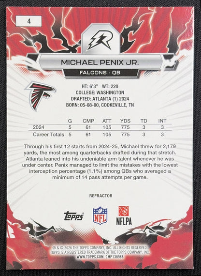 Michael Penix Jr. 2025 Topps Resurgence Refractor Falcons