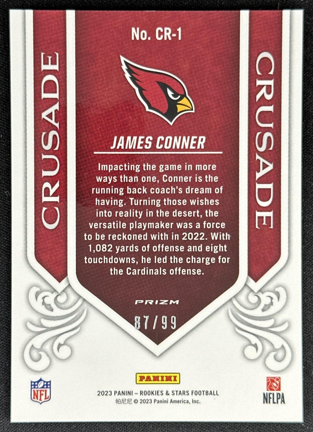 James Conner 2023 Panini Rookies & Stars Crusade Red /99 Cardinals