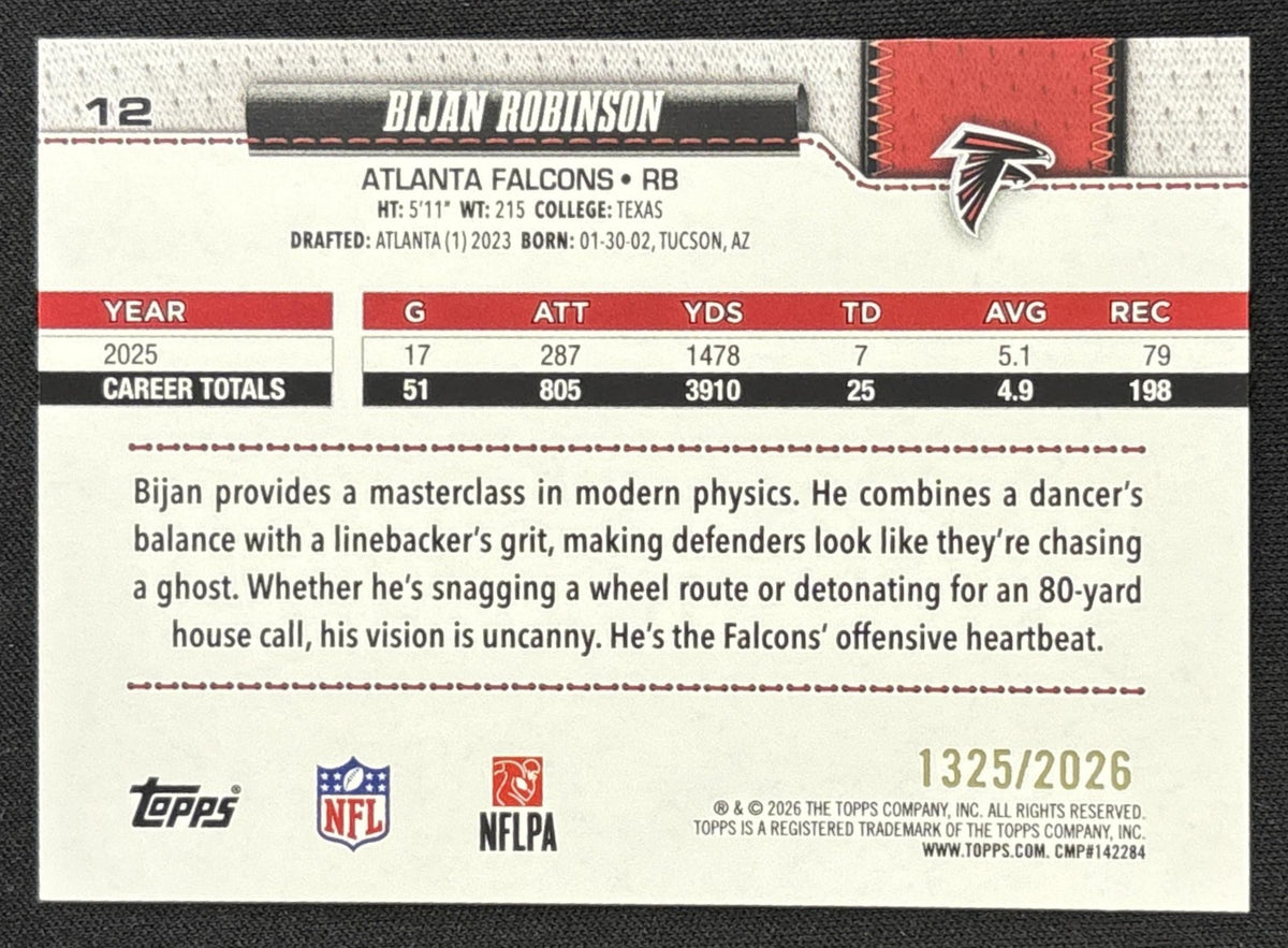 Bijan Robinson 2026 Topps Gold /2026 Falcons