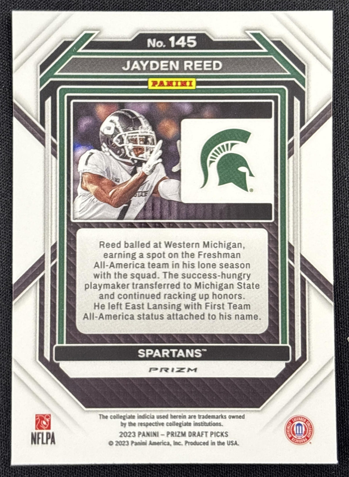 Jayden Reed 2023 Panini Prizm Draft Picks Prizms Green Spartans