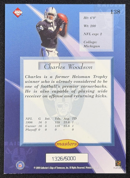 Charles Woodson 1999 Collector's Edge Masters /5000 Raiders