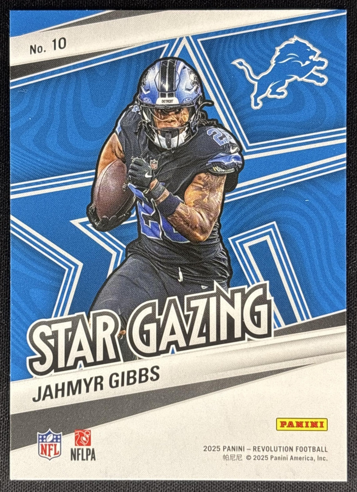 Jahmyr Gibbs 2025 Panini Revolution Star Gazing Lions Sports Trading Cards