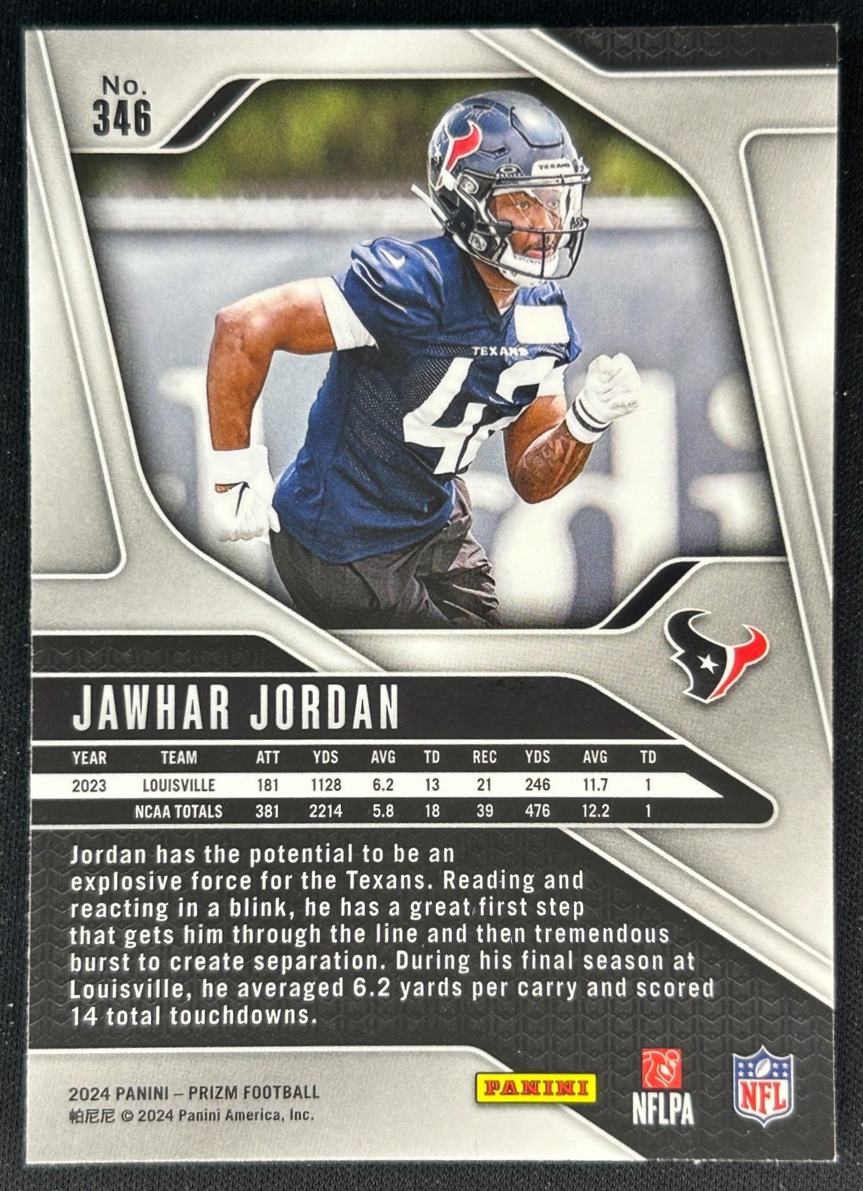 Jawhar Jordan 2024 Panini Prizm Texans Sports Trading Cards