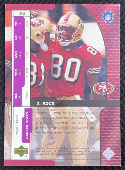 Jerry Rice 2000 Upper Deck Ionix 49ers Sports Trading Card