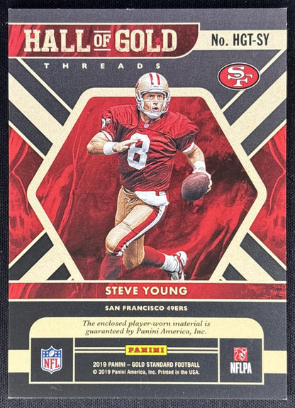 Steve Young 2019 Panini Gold Standard Hall of Threads /149 49ers Sports Trading Card