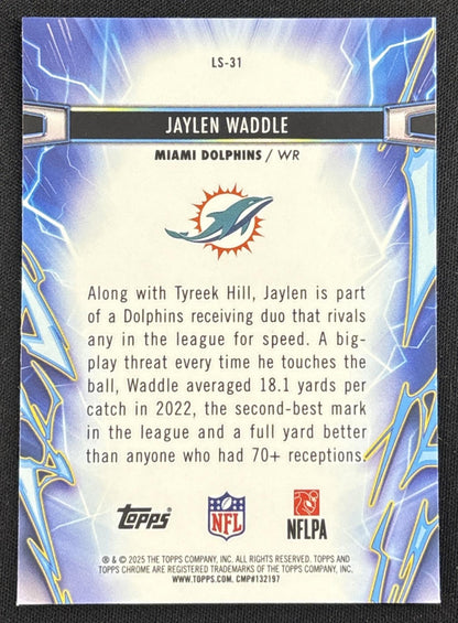 Jaylen Waddle 2025 Topps Cosmic Chrome Light Speed Dolphins