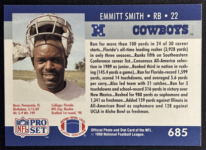 Emmitt Smith 1990 Pro Set Cowboys - Dallas Cowboys
