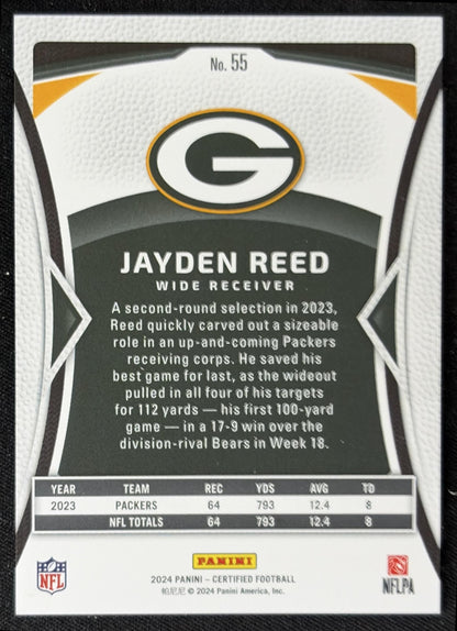 Jayden Reed 2024 Panini Certified Bronze Mirror /275 Packers