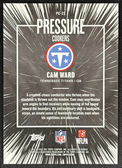 Cam Ward 2026 Topps Pressure Cookers Titans