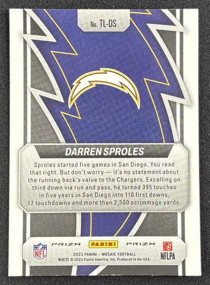Darren Sproles 2023 Panini Mosaic Thunder Lane Mosaic Chargers
