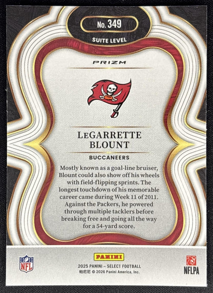 LeGarrette Blount 2025 Panini Select Suite Level Silver Prizm Buccaneers back