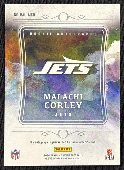 Malachi Corley 2024 Panini Origins Rookie Auto New York Jets