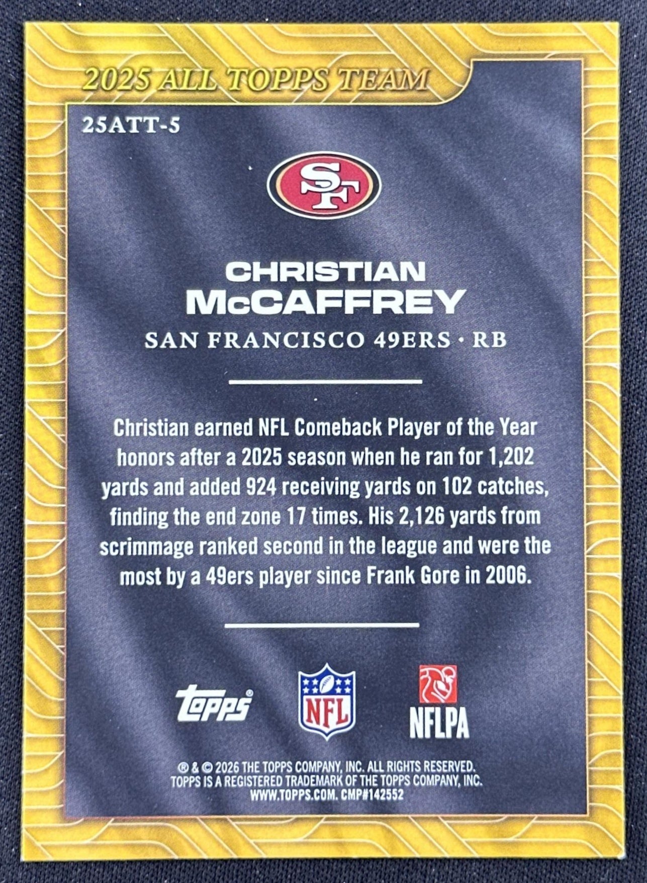 Christian McCaffrey 2026 Topps Flagship 2025 All-Topps Team 49ers