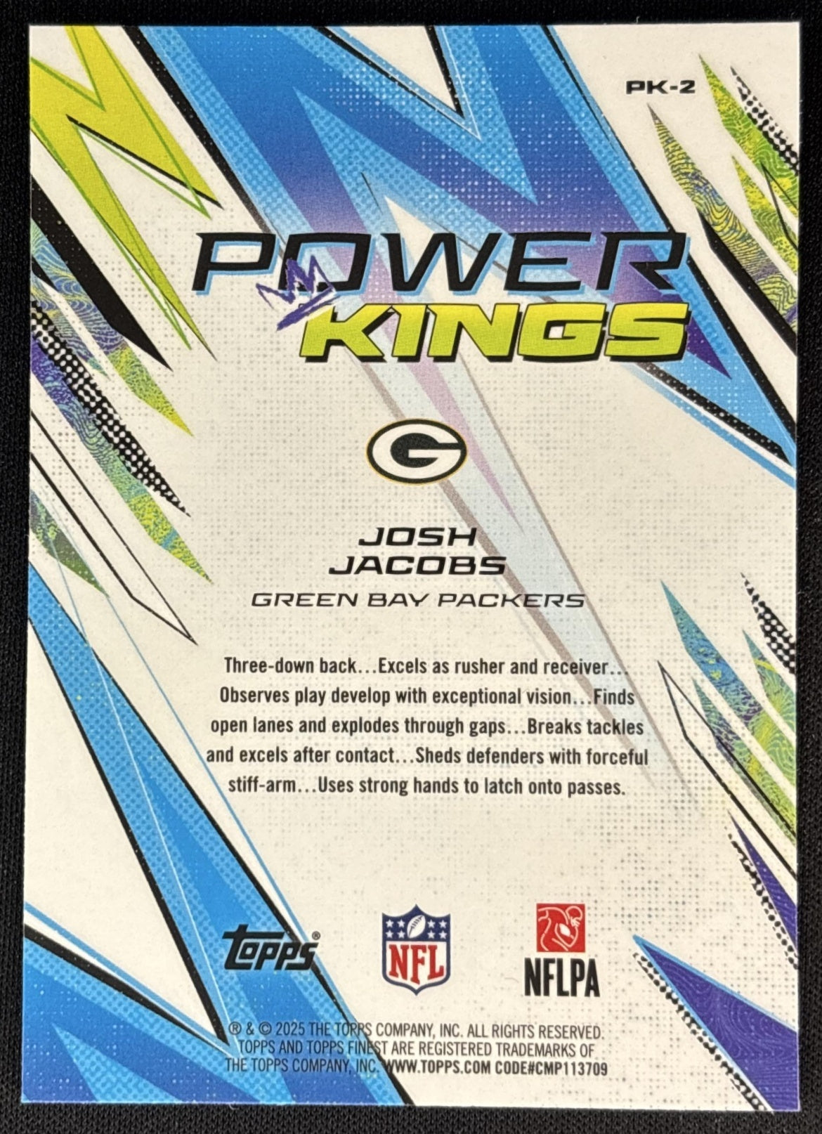 Josh Jacobs 2025 Topps Finest Power Kings