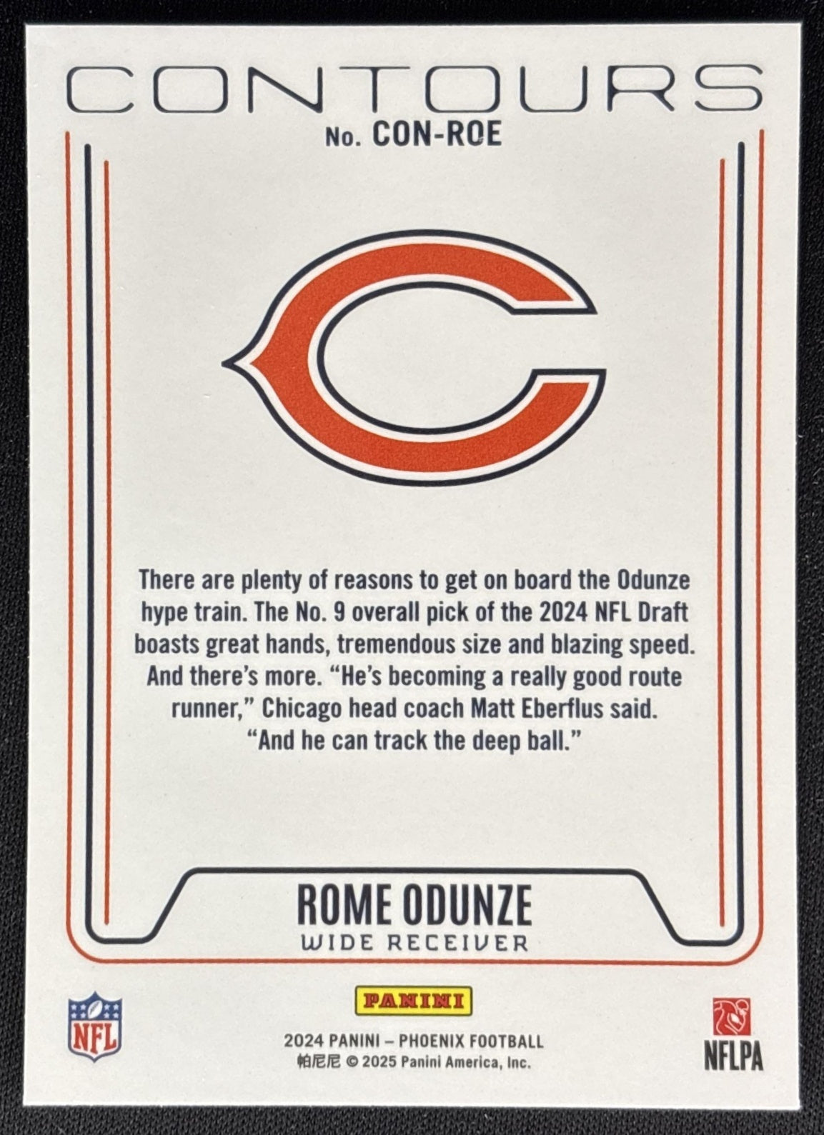 Rome Odunze 2024 Panini Phoenix Contours Bears Sports Trading Card