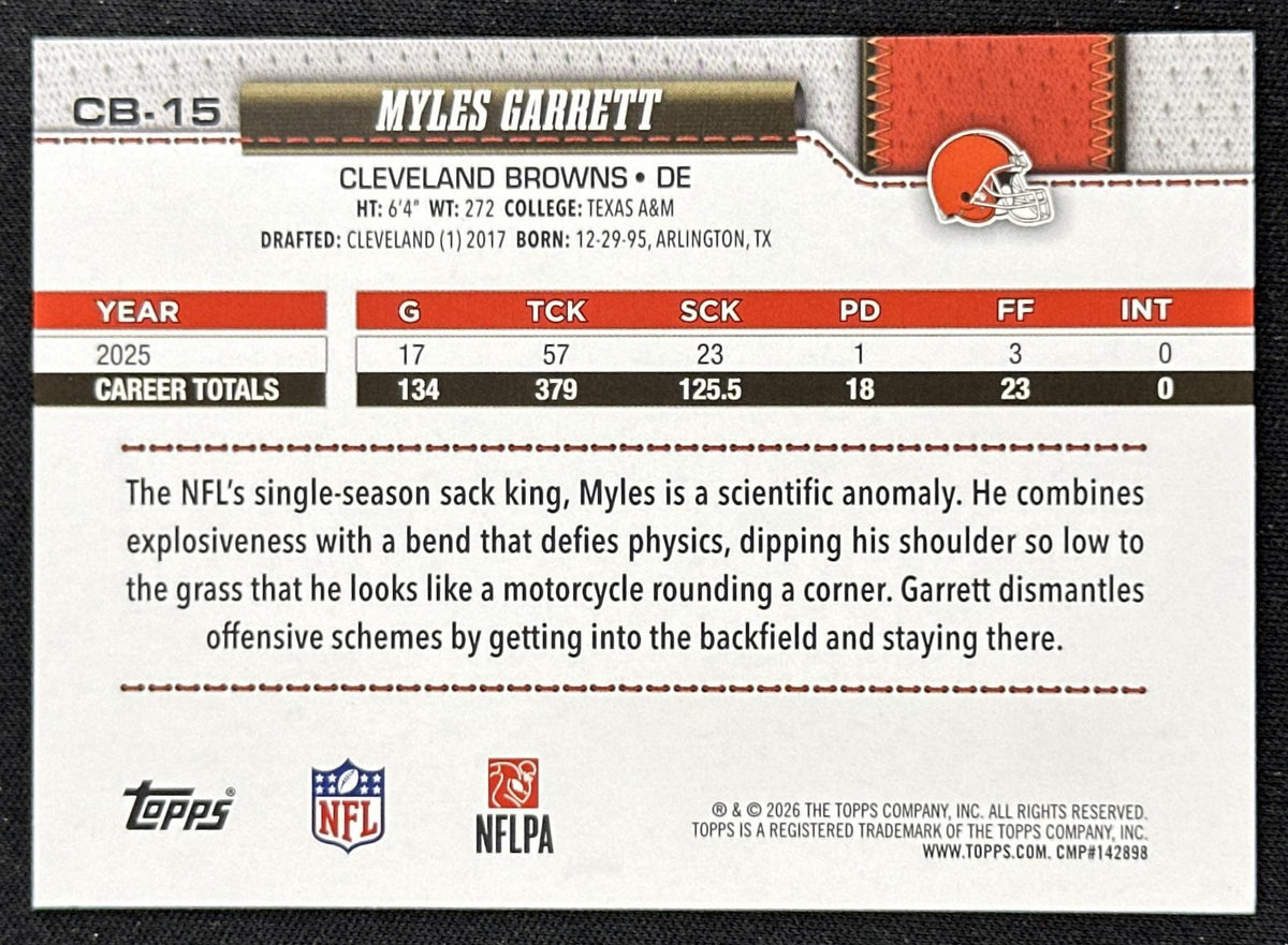 Myles Garrett 2026 Topps Flagship Companion Card Browns