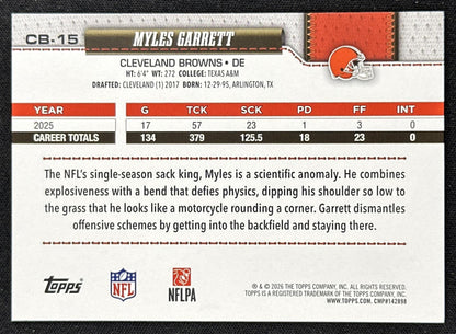 Myles Garrett 2026 Topps Flagship Companion Card Browns